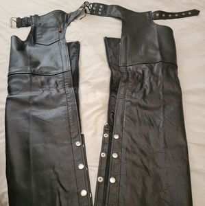 Leather motorcycle chaps